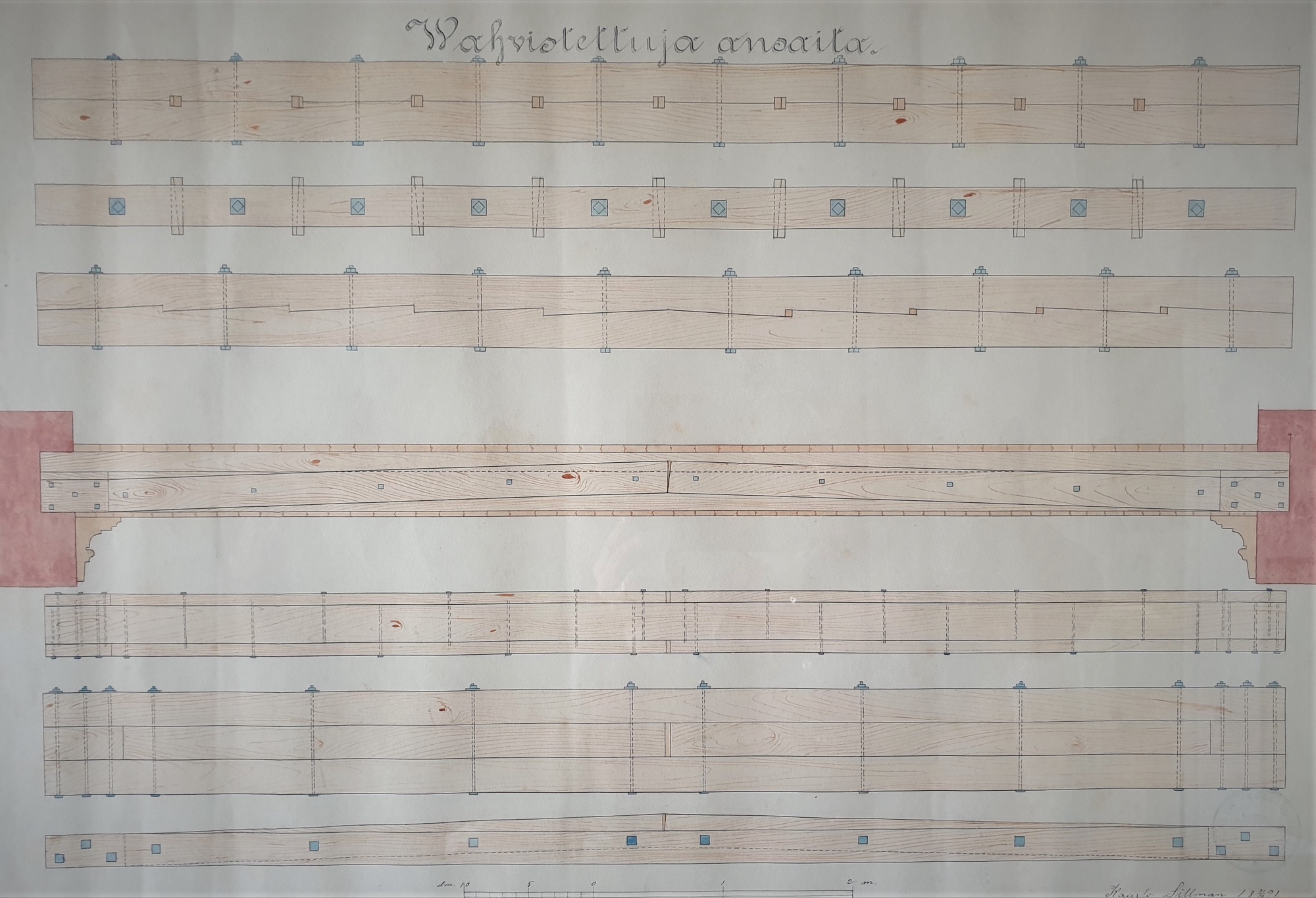 Kaarlo Sillmanin piirustus: Ansaita (Tampereen teollisuuskoulu 1891–92)